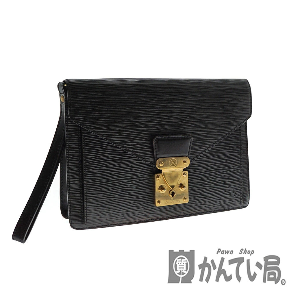 LOUIS VUITTON Dragonne Epi Leather Clutch Bag Black Handbag